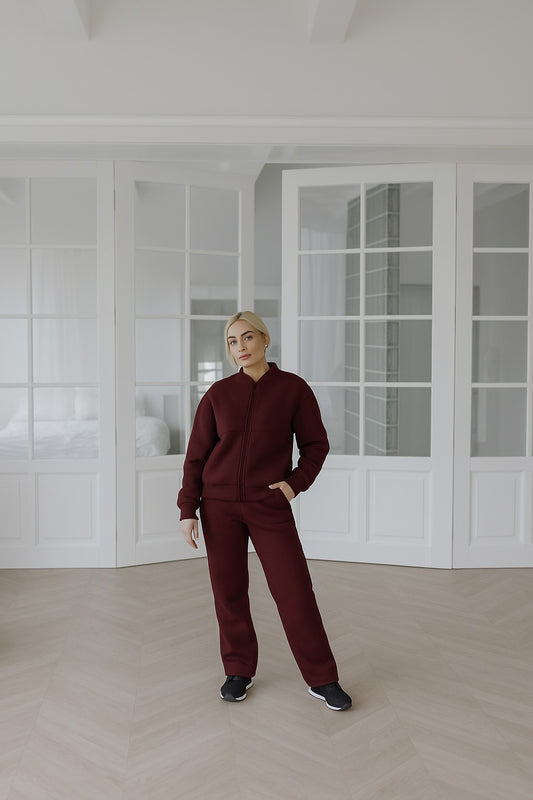 Kostiumėlis su pūkiu moterims ( Maroon)