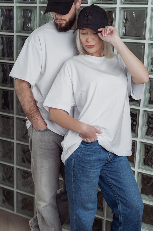 Nauja! Unisex Oversize marškinėliai (White)
