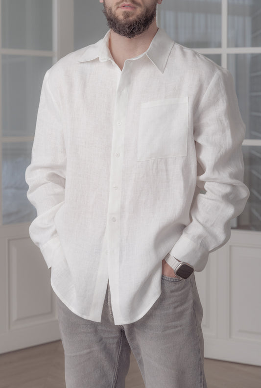 Vyr. Lininiai marškiniai (White)